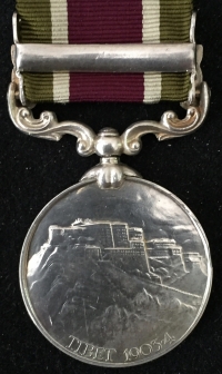 A VERY RARE, EDWARD VII “TIBET MEDAL” (GYANTSE)
To: 5635. Pte. F. COOKSON. 1st Bn. Royal  Fusiliers. A Stunning Medal in Practically Mint State. 