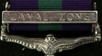 A RARE “CANAL ZONE” (PARAS) GENERAL SERVICE MEDAL.
To. 19031615 Pte A.K. SIMS-NEIGHBOUR. 3rd PARACHUTE REGt.
An Excellent Medal for the Suez Crisis.
