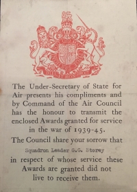 AN OUTSTANDING & UNUSUAL “LANCASTER” PILOT
(49 Squadron) CASUALTY. Sqd/Ldr G.G. STOREY. RAF.
KILLED-in-ACTION 17th JUNE 1943.(A Night Fighter “Ace” Kill)
 A pre-war civilian Pilot with previous Army Service. 
