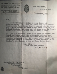 The Unique COLDITZ ESCAPER’S  R.A.F. MILITARY CROSS. To: S/Ldr H. N. “Bill” Fowler, R.A.F. 615 Sqd. Hurricane pilot, 3 Kills, shot down, France,15th May 1940.Escaped Stalag Luft 1 & Home Run from inside Oflag IVc “COLDITZ”