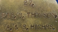 A Highly Emotive 1914-15 Trio & Plaque. A very late Argyle & Sutherland Highlanders Casualty. KILLED IN ACTION on 2nd OCT 1918. Battle St. Quentin Canal. 27. Pte R.THOMSON, 1st & 10th ARGYLES. From Glasgow. Age 34
