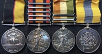 A CLASSIC SUDAN & BOER WAR “SPION COP”(WOUNDED) GROUP OF 4. Sudan, QSA (Relief of Ladysmith),KSA & KHEDIVE’s Sudan (Khartoum) & Army Temperance Medal (1897) 3875 Pte P. MADDON. 2nd LANCS FUSILIERS. 