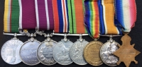 A Rare “Old Contemptibles” 1914 Star & Bar Trio (MID) M.S.M. & L.S.G.C.(Eight) To: 7. C.Q.M. Sgt J.R RENTON. 1/Royal Highlanders (Black Watch) .WW2 R.A.F Commission.Defence & War Medals & Cadet Services Medal. Flt/Lt, ATC, VR(T) 
