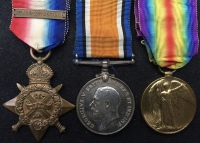 A RARE & DESIRABLE ROYAL NAVAL DIVISION (RNR) 
1914 Star & Bar Trio. To: A.2392. P. RYAN. SEA, R.N.R. 
HOWE BTN R.N.D. (A PRE-WAR SEAMAN (AB) on SS. LUSITANIA).
(Deserted in Liverpool)  
