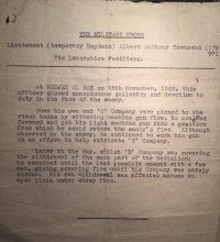 A Superb WW2 (8th ARMY, DESERT RATS) “Tunisian Desert” Medjez El Bab, 25th Nov’1942 ‘D’ Coy Commander’s (CASUALTY) Military Cross Group.To: Capt, A.A.Townsend, 2/6th Bn, Lancs Fusiliers. KILLED IN ACTION 26th Feb1943.