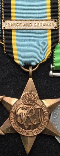 An Excellent “Battle of The Ruhr” DISTINGUISHED FLYING CROSS (1944) & Aircrew Europe Star (France & Germany) group of Six, To:
Sgt Pilot & 145142  Sqd Ldr David John Hewlett ,102 (Halifax) Squadron RAF.