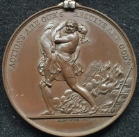 A RARE “ROYAL SOCIETY for THE PROTECTION of LIFE FROM FIRE” (Bronze Medal) Type 3 of 1843. To: A.J. LIGHTFOOT, for services at LAMBETH. 4th FEBRUARY 1890.