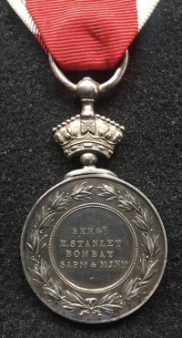 ABYSSINIA MEDAL. To;  SERGt E. STANLEY (Bombay SAPes & MINes) BOMBAY SAPPERS & MINERS.