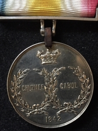 AN EXCEPTIONAL & VERY RARE CANDAHAR, GHUZNEE, CABUL MEDAL (1842) GHUZNEE -CABUL REVERSE. (1st Afghan War) Practically Mint. To. Gunner James Donnelly 3rd Compy 1st Battn Bombay Foot Ary.