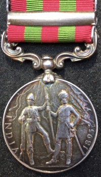 A GOOD “OLD HEAD” INDIAN GENERAL SERVICE MEDAL (PUNJAB FRONTIER 1897-98) To: 3104 Pte, Cpl, Sgt , A. T. PLUME, 1st & 3rd Bns ROYAL WEST KENT REGT
