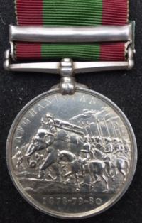 A GOOD AFGHANISTAN MEDAL 1878-80 “ALI MUSJID”
To: 2559. Pte J. TOOLE. 51st FOOT. THE SOUTH YORKSHIRE REGT.(King’s Own Light Infantry)
