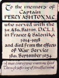 A UNIQUE COMBINATION of MILITARY CROSS (Greek Macedonian Battle Citation) 1914 Star & Bar Trio (M.I.D) G.S.M. (IRAQ) & GREEK MILITARY CROSS. Capt PERCY ASHTON.1st DUKE of CORNWALL’S LIGHT INFANTRY.