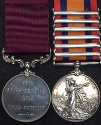 A SUPERB “SENIOR CAVALRY” 6 CLASP Q.S.A. & LSGC “RELIEF OF KIMBERLEY-PAARDEBERG-DRIEFONTEIN-JOHANNESBURG-DIAMOND HILL-WITTERBERGEN”. Tpr W GILL. 2/LIFE GDS