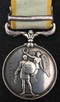 AN ATTRACTIVE &  RARE CRIMEA MEDAL (Sebastopol)
To: 3286. Private Alfred DODD. 77th Foot (East Middlesex) Regt.
KILLED IN ACTION at “Battle of Sebastopol”. 25th May 1855.
With Original Victorian Cotton & Silk Ribbon