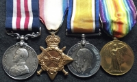 AN EXCELLENT “ROYAL ARMY MEDICAL CORPS”
“SOMME” MILITARY MEDAL & 1914-15 TRIO. 38472. L/CPL H. TAYLOR. 55 FIELD AMB’ R.A.M.C. (Seriously Wounded, Jaw & Neck 1917). Pre-War Tram Conductor, Westwood, Oldham.