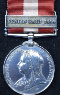 A Scarce & Attractive Canadian General Service Medal “FENIAN RAID 1866” To: Bugler R.C. DANCY. 10th (Royal Regiment of Toronto) Volunteers.