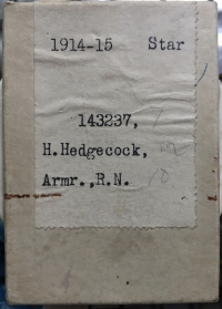 A Highly Unusual East and West Africa Medal (Benin 1897) & 1914-15 Trio.143237. Armourer Henry Hedgecock, Royal Navy, HMS THESEUS, H.M.S. ORAMA.Took part in the sinking of SMS DRESDEN in Chile on 14th March 1915.