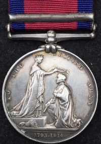 A HIGHLY UNUSUAL “PRISONER OF WAR”  MILITARY GENERAL SERVICE MEDAL (VIMIERA)  To: G.COLE.  2nd (Queen’s Royal West Surrey) Foot Regiment. Captured by the French at Vimiero on 22nd October 1808.