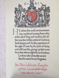 OUR HOME PAGE SOLDIER. 1107 Pte. J. W. CAMPLIN.10th Lincolns “GRIMSBY CHUMS” (My Grandma’s Brother & My Great Uncle) KILLED-IN-ACTION at LA BOISELLE, 1st JULY 1916. FIRST DAY, BATTLE OF THE SOMME.