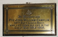 OUR HOME PAGE SOLDIER. 1107 Pte. J. W. CAMPLIN.10th Lincolns “GRIMSBY CHUMS” (My Grandma’s Brother & My Great Uncle) KILLED-IN-ACTION at LA BOISELLE, 1st JULY 1916. FIRST DAY, BATTLE OF THE SOMME.