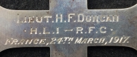 A Rare & Emotive ROYAL FLYING CORPS (CASUALTY) MILITARY CROSS, Lieut HAROLD F. DUNCAN. With Royal Condolence Telegram from King George V & Queen Mary,& Brother’s 5th H.L.I. WW1 & WW2 T.D. Group of Nine.