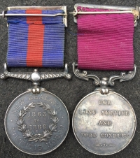 A VERY RARE & INTERESTING NEW ZEALAND MEDAL (1863-1866) & L.S.G.C. PAIR. To. 3077. Sgt John McNally 43rd (Monmouthshire) Foot Regt. Born in Canada & joined the British Army aged only 14 in 1853 at Dublin.