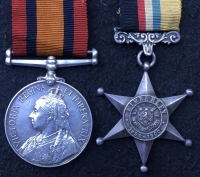 A VERY RARE British S.Africa Co.(VICTORIA COLUMN) QSA 
 (Defence of Kimberley)O.F.S. & S.A.1901,“Kimberley Town Guard” WW1 Pair (E.Africa Med’Services)Kimberley Star & QSA to “NURSING SISTER” Kimberley Star, Group of 7.