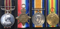 AN EXCESSIVELY RARE & SUPERB 1st DAY of THE SOMME “CASUALTY” MILITARY MEDAL & 1914-1915 TRIO. To: G-5301. L/Cpl E. ROYAL. 8th “BILLIE NEVILL FOOTBALLS” Bn. EAST SURREY REGt.  KILLED-IN-ACTION 1.7.1916