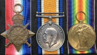 AN EXCESSIVELY RARE & SUPERB 1st DAY of THE SOMME “CASUALTY” MILITARY MEDAL & 1914-1915 TRIO. To: G-5301. L/Cpl E. ROYAL. 8th “BILLIE NEVILL FOOTBALLS” Bn. EAST SURREY REGt.  KILLED-IN-ACTION 1.7.1916