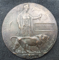 An Unusual Pair of Emotive Commemorative Plaques, both to men who fought and died with 2/8th Bn Lancashire Fusiliers.
307170 Pte Edward F. Drewitt. 17th April 1917 & 47879 Pte Frederick J. Chandler 30th Sept’ 1918 (POW).