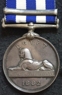 An Attractive Egypt Medal, 1882 (TEL-EL-KEBIR) & Khedive’s Star (1882) pair. To: 1064 Pte. D. Russell. 1st Bn Cameron Highlanders.