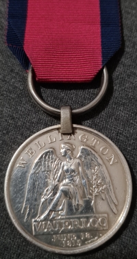 A SUPERB & ULTRA HIGH GRADE  “WATERLOO MEDAL” 
Pte THOMAS WARD, 3rd Bn GRENADIER GUARDS. Three Wounds in the Head, Knee & Leg at Waterloo. Born 1785 Newland,Coldford, Gloucester.