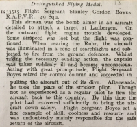 A Truly Outstanding “IMMEDIATE” Lancaster Bomb Aimer DISTINGUISHED FLYING MEDAL.1233515. Flt/Sgt S.G.BOYES, R.A.F. 49 Sqd.Flew his Lancaster bomber back to England from the Ruhr after pilot collapsed at the controls.