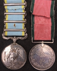 A Unique FOUR CLASP CRIMEA & TURKISH PAIR. A New 13th Light Dragoons “LIGHT BRIGADE CHARGER”& Later HEAVY BRIGADE (Cornet & 6th Dragoons, Riding Master) Private 665 to Captain, Thomas E.Anderson.