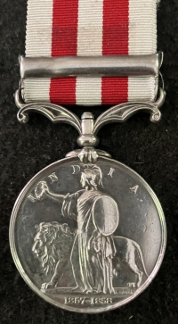 A Scarce and Greatly Desirable Medal. INDIAN MUTINY MEDAL “DEFENCE OF LUCKNOW” To: George Clarke. 32nd (Cornwall) Light Infantry. An ORIGINAL LUCKNOW DEFENDER. Died of disease during the siege 7th August 1857.