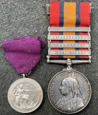 AN UNUSUAL MEDAL OF THE ORDER OF THE BRITISH EMPIRE, One of the Very First Awards (Civil Gallantry, Aug,1917)  & QUEEN’s SOUTH AFRICA (4 Clasps). 6876 Pte F.A. Hesman. 2nd Rl West Kents & Imp’ Mil’y Railway Police,1901.