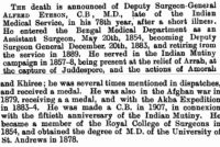 A Senior Indian Army Medical Officer’s Group
C.B. (Mil) Indian Mutiny Medal (3 x MID), Afghan War Medal. Surgeon & Sgn Major (Deputy Surgeon General) Dr ALFRED ETESON.Indian Med’ Service, Bengal Med’ Dept & Bengal Arty.