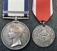 An Outstanding N.G.S. (SYRIA). A pair to“Officer Clerk” TIMOTHY CLINCH (H.M.S Stromboli) & Silver, “St Jean D’Acre” for Bombardment of Acre,1840. The son of a well known R.N. Captain of the same name who served in Nelson’s Navy