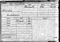 An Early, Complete & Important “Battle of the Somme” 1914-15 Star CASUALTY Trio, Plaque & Scroll (in tube) 5439, Pte. A.ALLEN. “D”Coy, 10th Royal Warks Regt. KILLED IN ACTION, 3rd July 1916. Married man, St.Werburgh’s Bristol age 34.