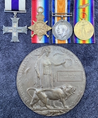 An Extremely Rare “INTELLIGENCE CORPS” (Special Agent’s) MILITARY CROSS & 1914-15 Star Trio with M.I.D. & Commemorative Plaque. 2nd Lt HENRY M. MAITLAND. Died of Spanish Flu & pneumonia 10th NOVEMBER 1918.