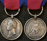 A DESIRABLE & HISTORICALLY IMPORTANT “WATERLOO MEDAL”
To: Pte WILLIAM HODGIN, 2nd Bn GRENADIER GUARDS, 
A SERIOUSLY WOUNDED DEFENDER at HOUGOUMONT FARM, WHO LOST A LEG.