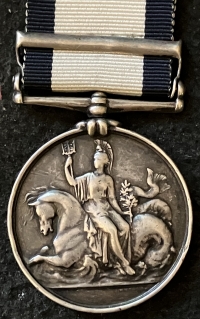 A Rare Officer’s NAVAL GENERAL SERVICE MEDAL (Two Clasps)
GUADALOUPE & MARTINIQUE  To: Lieut JOHN MACNEVIN R.N. Fought at New Orleans, U.S.A. during American War of 1812.
Full service record & biography.