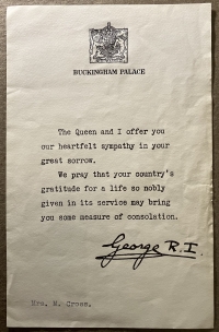 A Superb (H.M.S. ARK ROYAL) 810 Sqd F.A.A.) “FAIREY SWORDFISH”, Obs’ ORAN ATTACK & BATTLE of DAKAR, Officer. KILLED IN ACTION. 24 Sept 1940. Sub-Lt, A.L. CROSS. (+ father’s WW1 Officer,Trio,24/London Ryl Fus, L.S.G.C.)