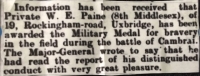 A FINE “BATTLE OF CAMBRAI” MILITARY MEDAL & 1914-15 Star Trio. To: 240521. Pte. WILLIAM E. PAINE. 1/8th Bn MIDDLESEX REGT. An Uxbridge Man. Probably gassed at Cambrai Nov-Dec 1917