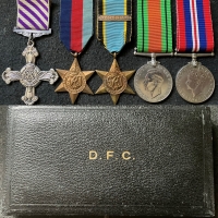 A DESIRABLE & ATTRACTIVE “Anonymous” DISTINGUISHED FLYING CROSS (1944) With 
Aircrew Europe Star, (France & Germany clasp), A group of five.With Original Royal Mint Case.
