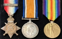 An Historic “Three Casualty Brothers” grouping of Eight medals, Two Plaques, & S.W.Badge. 1914 Trio, K.I.A. Neuve Chapelle, (2/Wilts), Pair, K.I.A. Vimy Ridge, (1st Wilts) 1914-15 Trio, (7/Royal Dublin Fus). Serious Wound, Gallipoli,